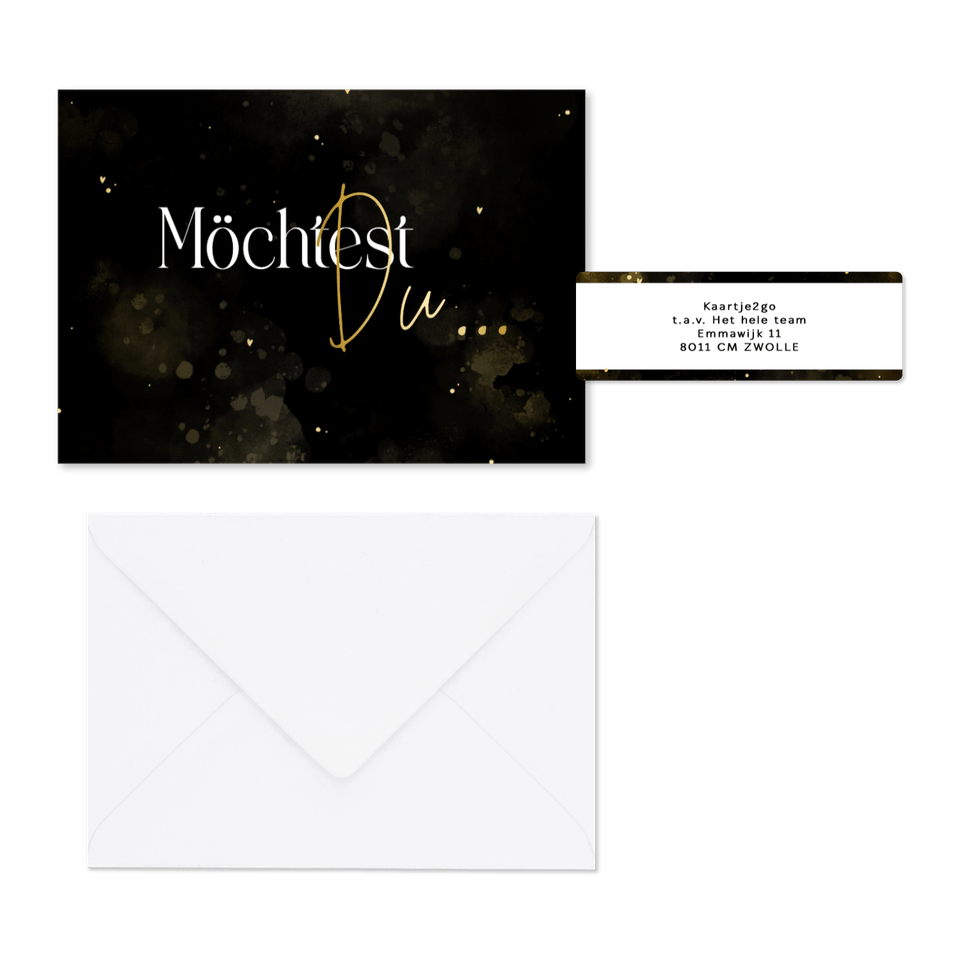 Hochzeitskartenset elegantes Schwarz mit Gold