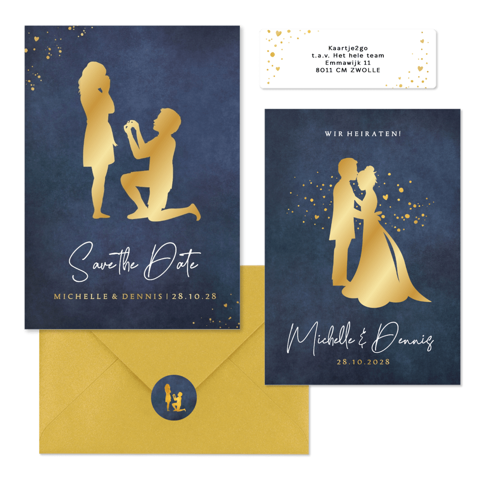 Hochzeit - Goldener Scherenschnitt 