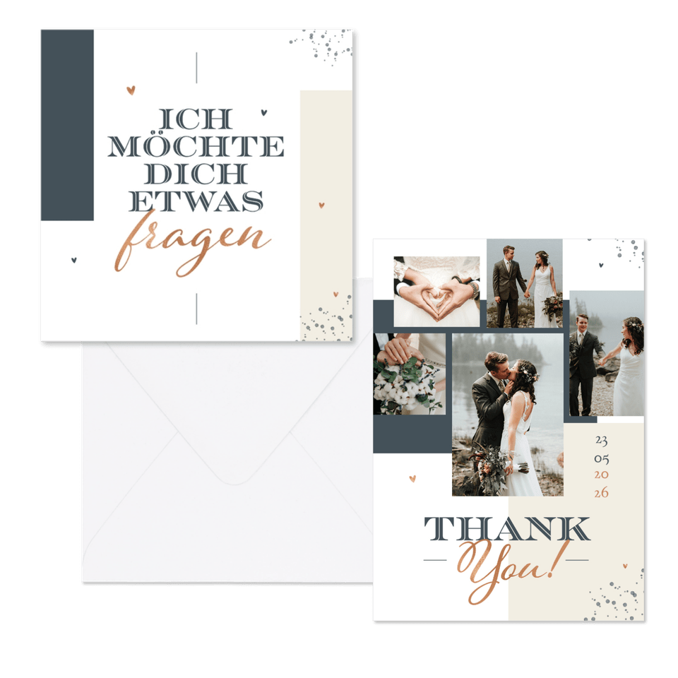 Hochzeitskartenset grafische Farbflächen