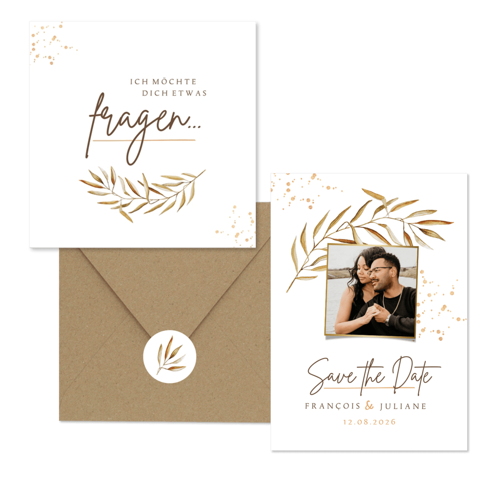 Hochzeitskartenset trockene Zweige