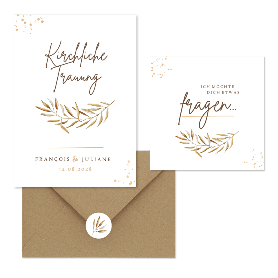 Hochzeitskartenset trockene Zweige