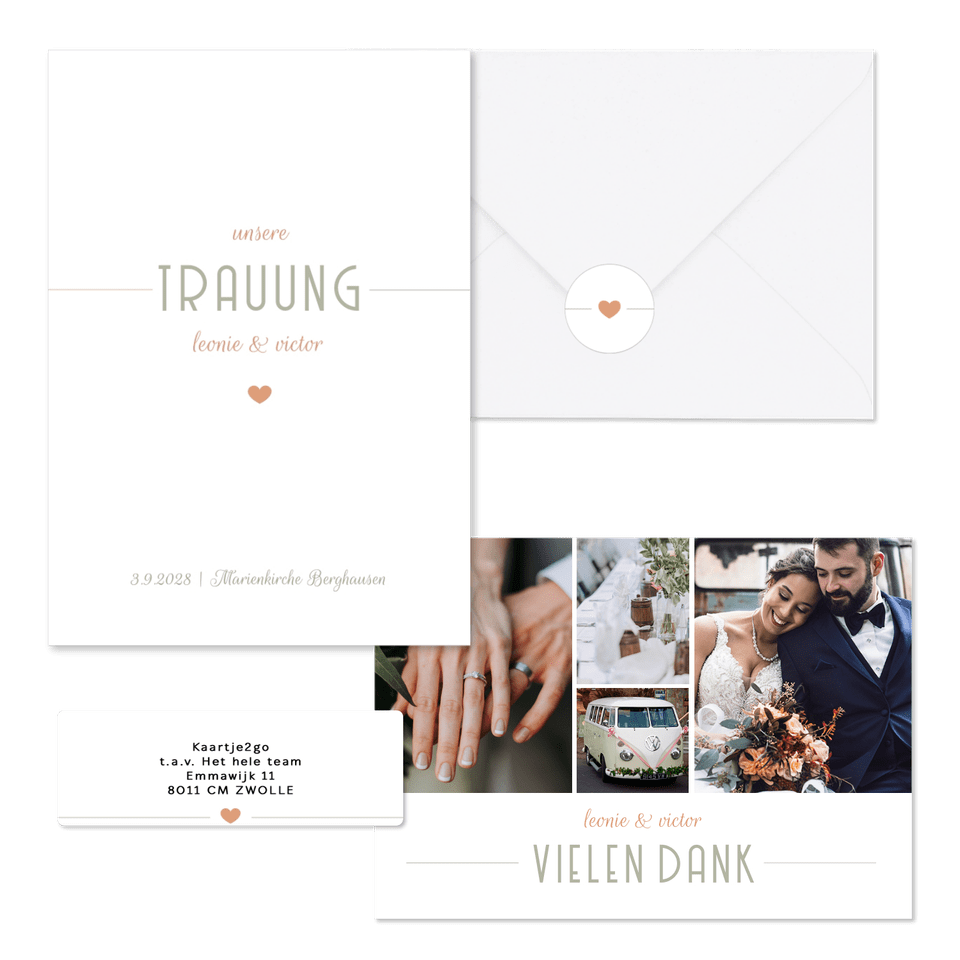 Hochzeitskartenset moderne Klassik