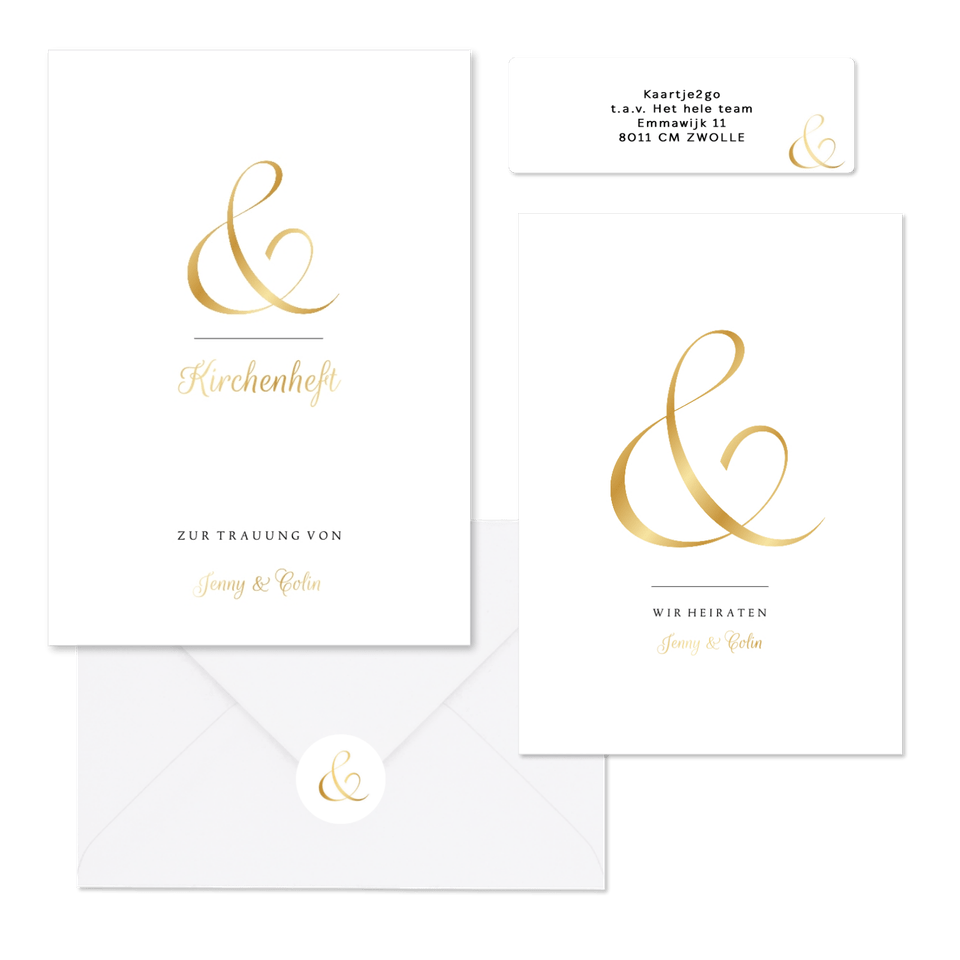 Hochzeitskartenset minimalistisch Ampersand