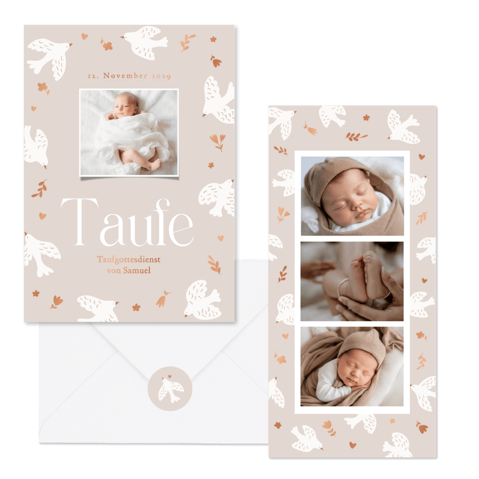 Taufe - Tauben und Blumen