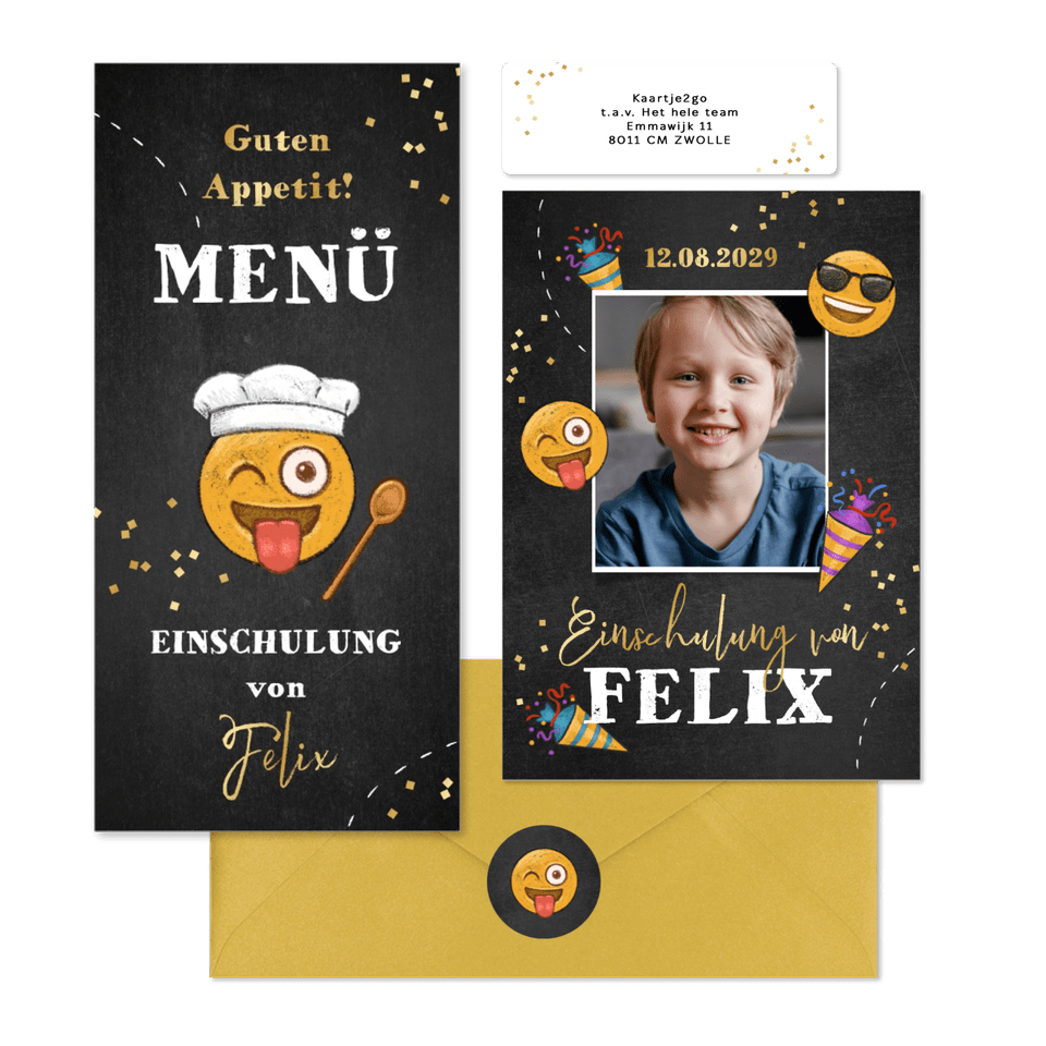 Einschulung - Fröhliche Emojis