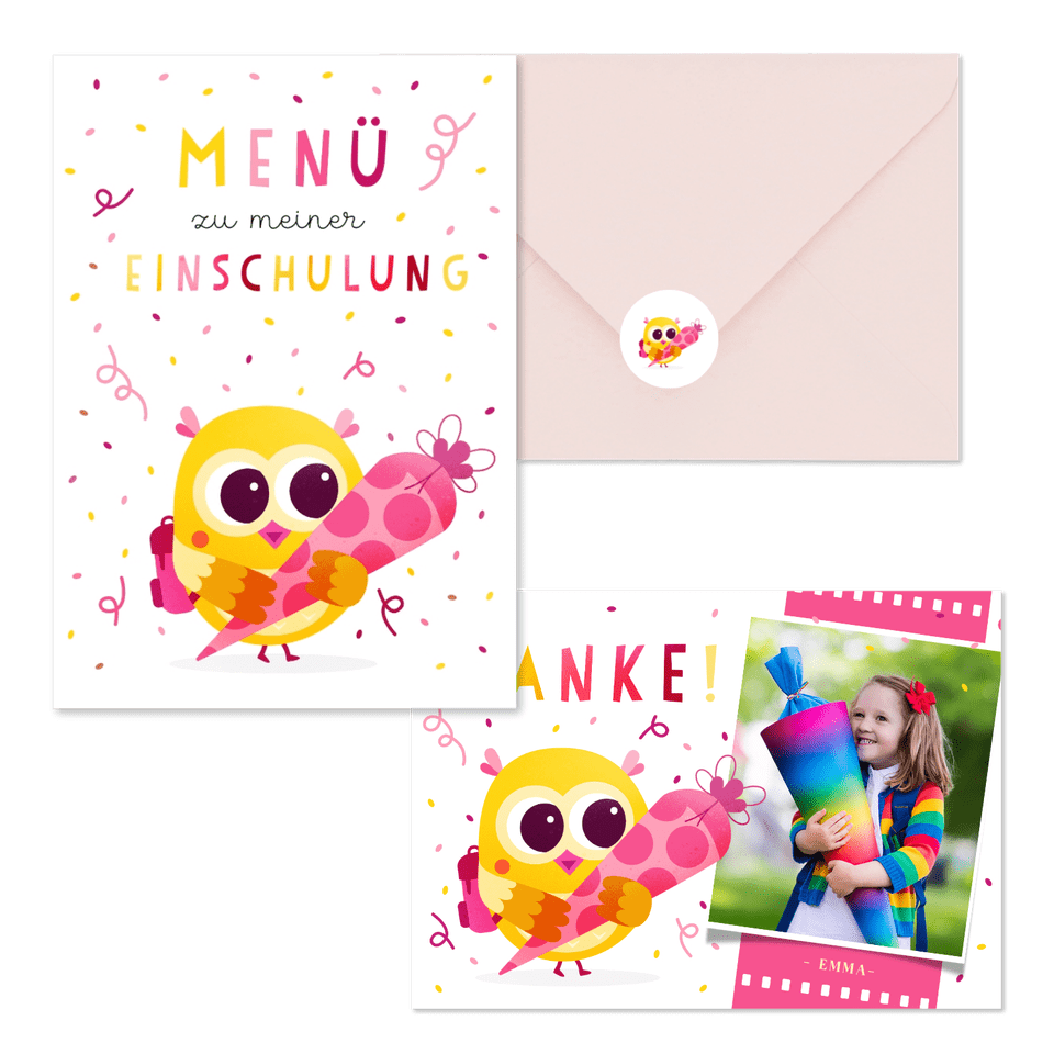 Einschulung - Lustige Eule M
