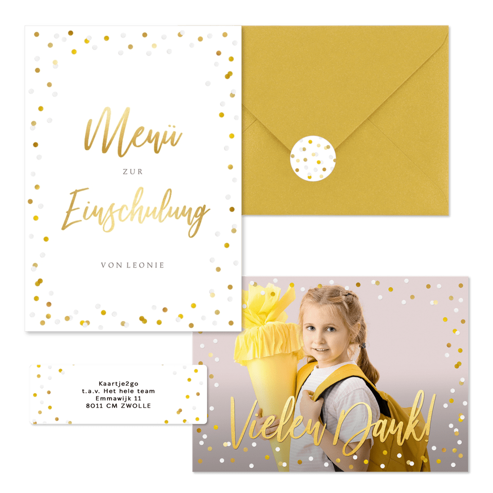 Einschulung - Goldenes Konfetti