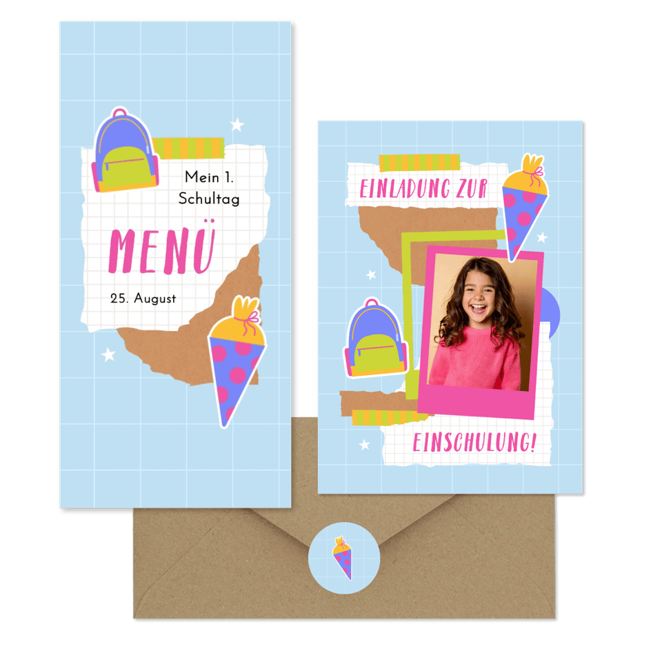 Scrapbook bunt blau T
