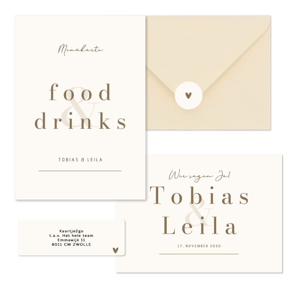 Hochzeit - Minimalistisch Ampersand Beige und Braun