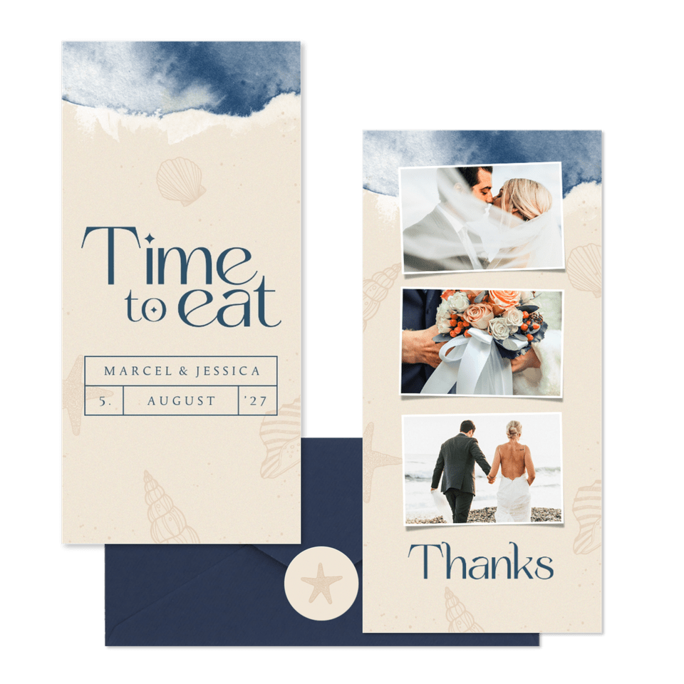 Hochzeitskartenset Brandung & Strand