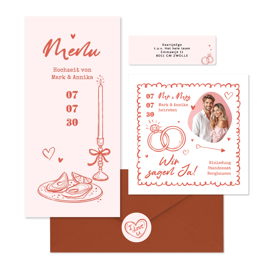 Hochzeit - Doodles in Rosa 