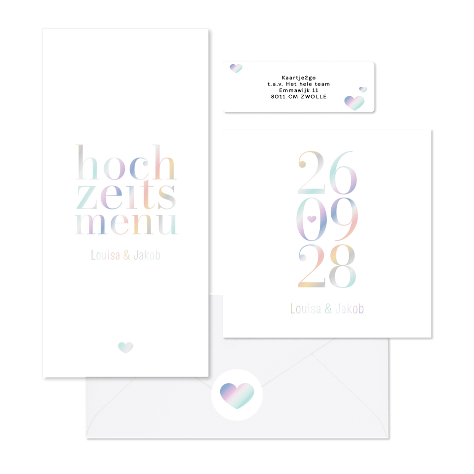 Hochzeitskarten holografische Typographie