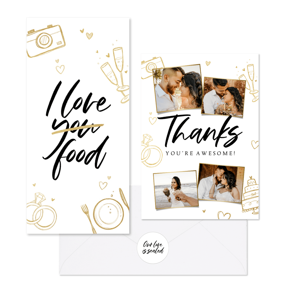 Hochzeitskartenset Doodles mit Sektgläsern