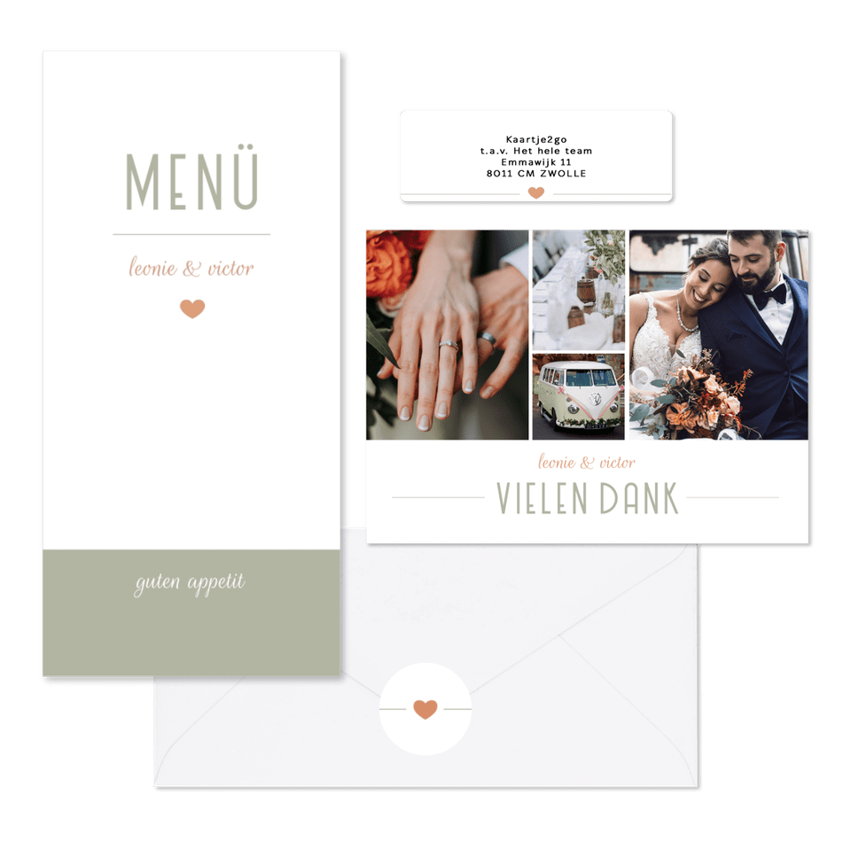 Hochzeitskartenset moderne Klassik