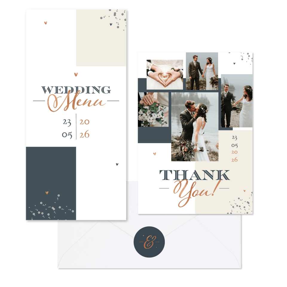 Hochzeitskartenset grafische Farbflächen