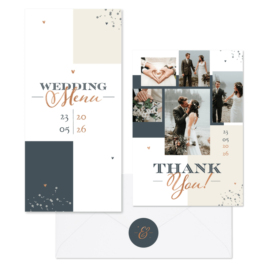 Hochzeitskartenset grafische Farbflächen