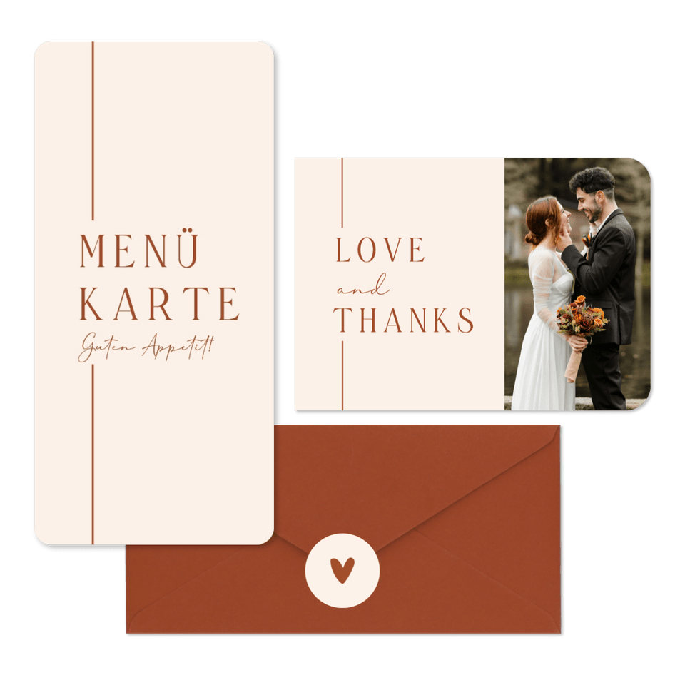 Hochzeit - Terracotta auf Beige minimalistisch T