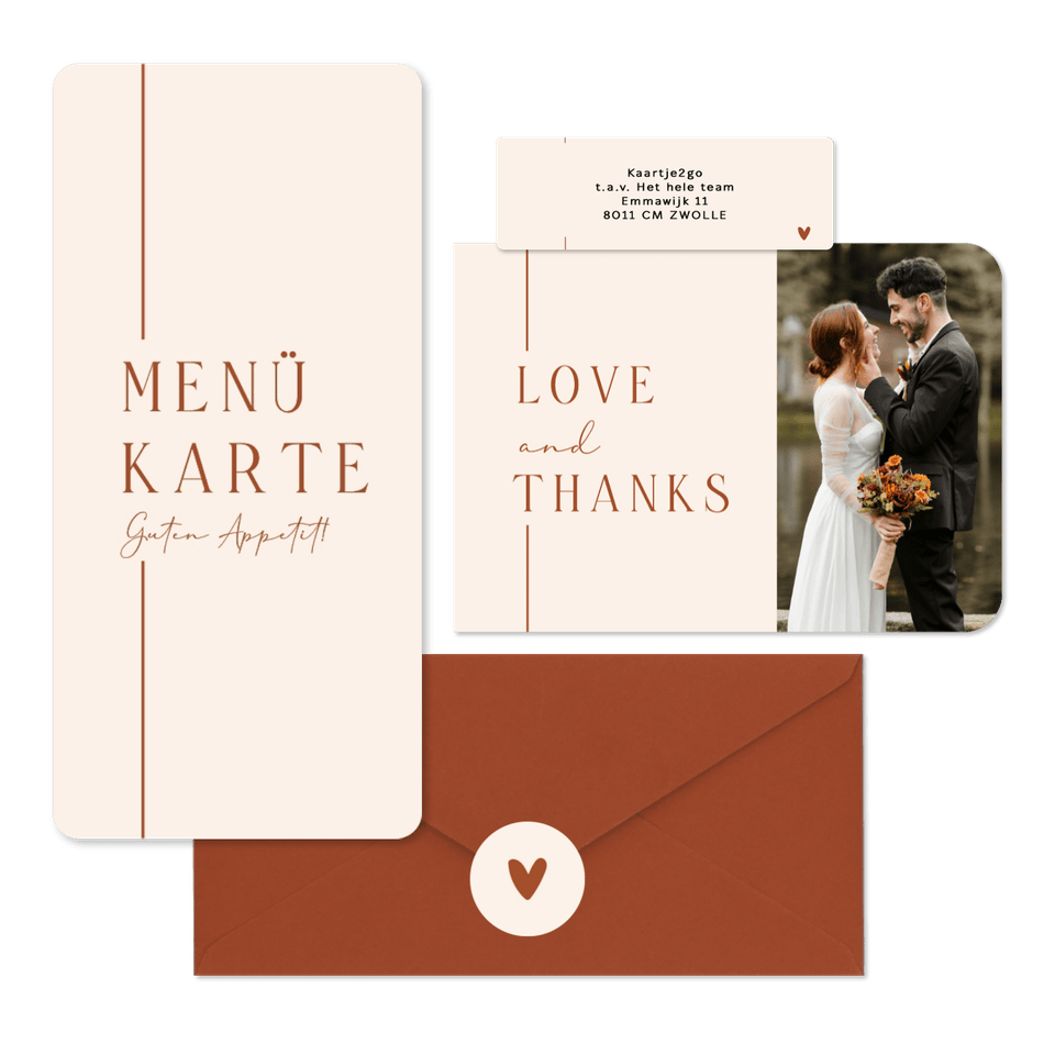 Hochzeit - Terracotta Strich auf Beige minimalistisch 