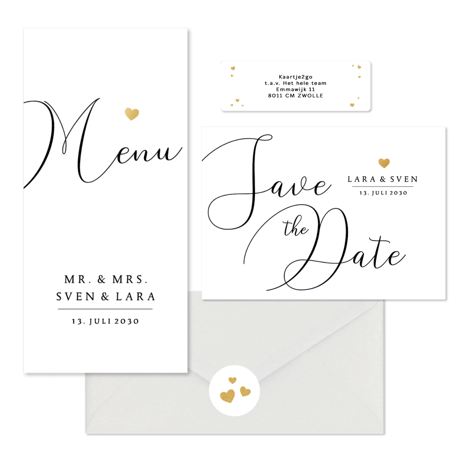 Hochzeit - Kalligrafie schwarz weiß schlicht