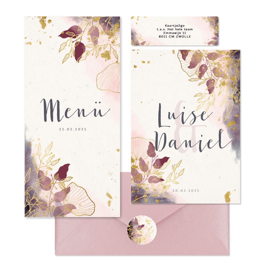 Hochzeitskarten Bohemian Zweige und Blätter