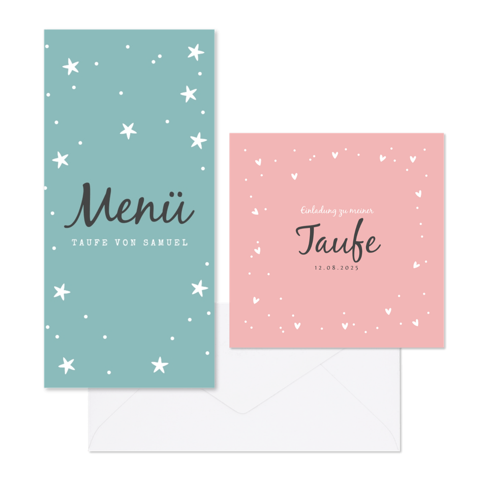 Taufe - Herzen & Sterne
