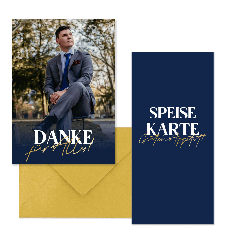 Konfirmation - Goldlook dunkelblau
