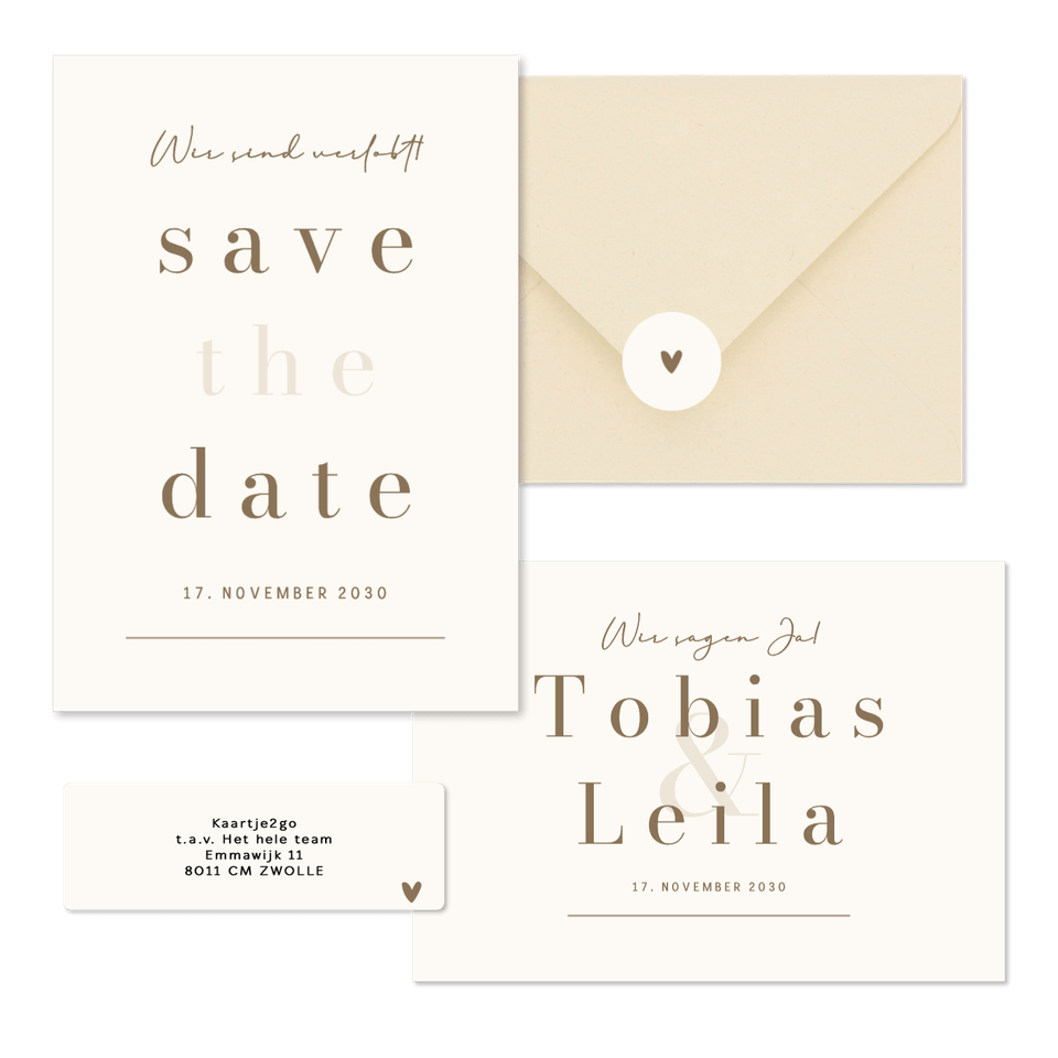 Hochzeit - Minimalistisch Ampersand Beige und Braun