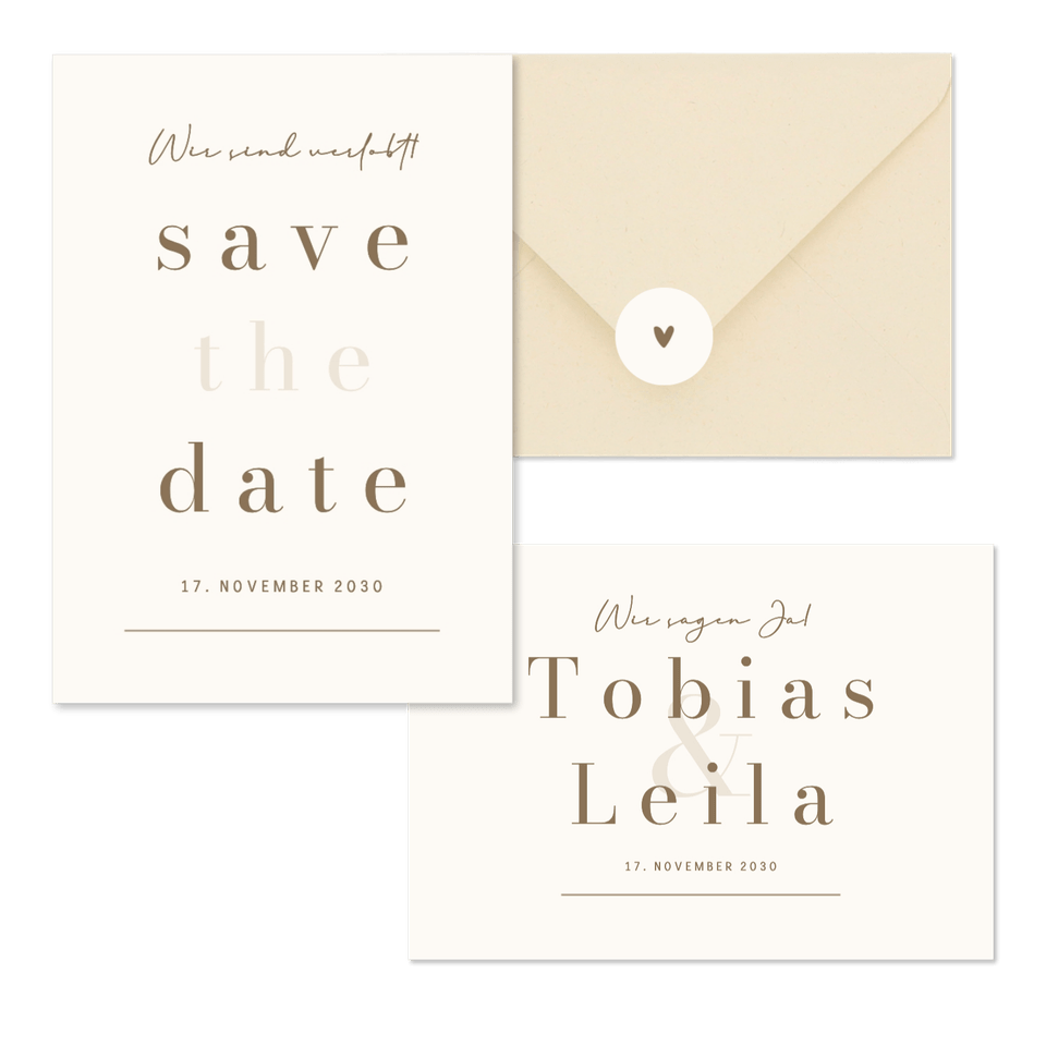Hochzeit - Minimalistisch Ampersand Beige und Braun