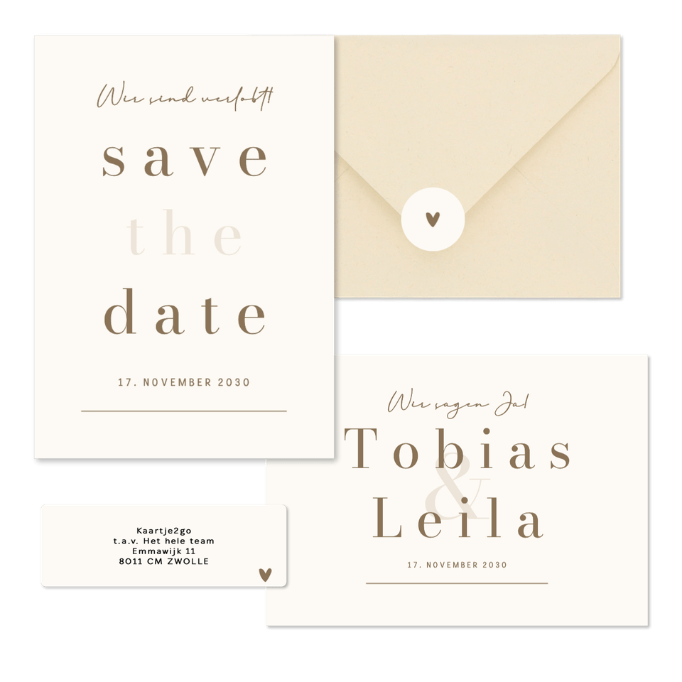 Hochzeit - Minimalistisch Ampersand Beige und Braun