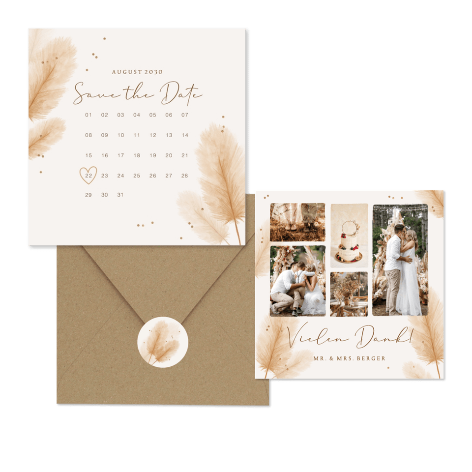 Hochzeit - Pampasgras Bohemien Hochzeit