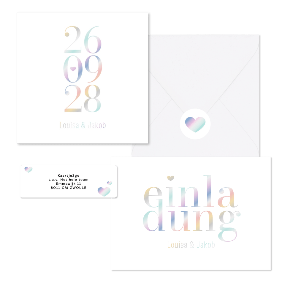 Hochzeitskarten holografische Typographie