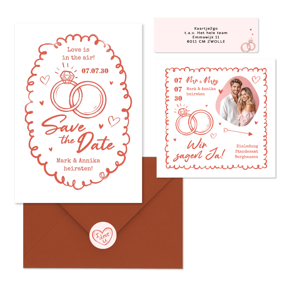 Hochzeit - Doodles in Rosa 