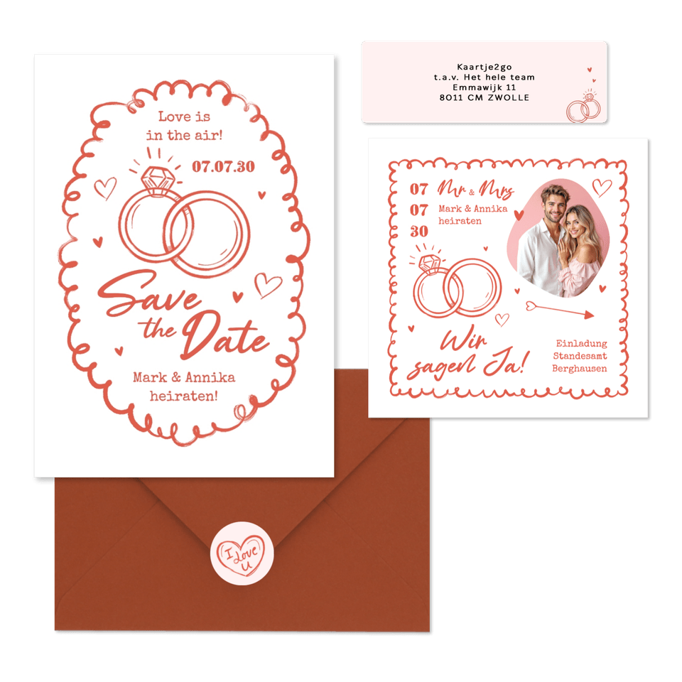 Hochzeit - Doodles in Rosa 