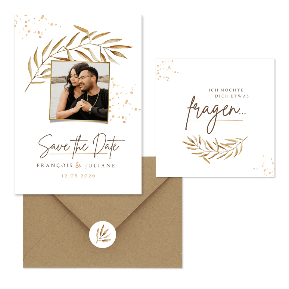 Hochzeitskartenset trockene Zweige