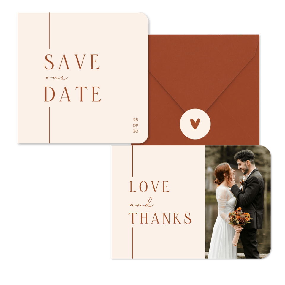 Hochzeit - Terracotta auf Beige minimalistisch T