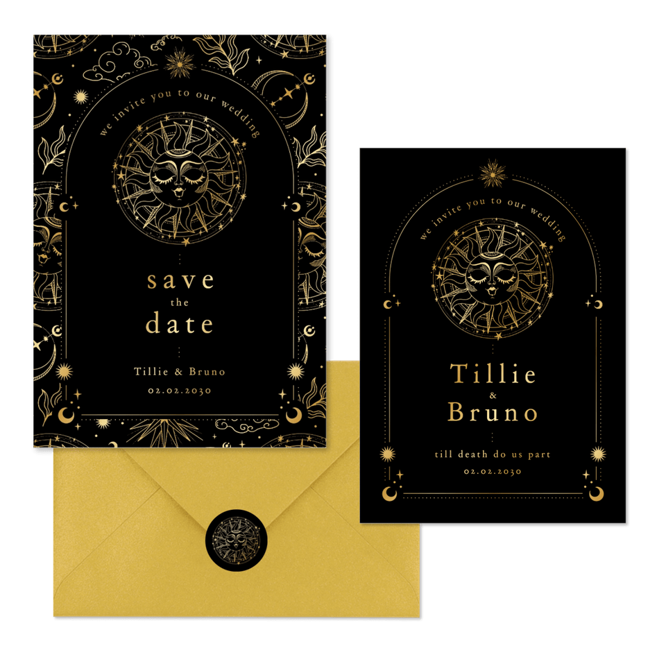 Hochzeit - Astrologie Schwarz Gold 