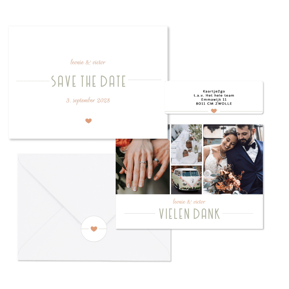 Hochzeitskartenset moderne Klassik