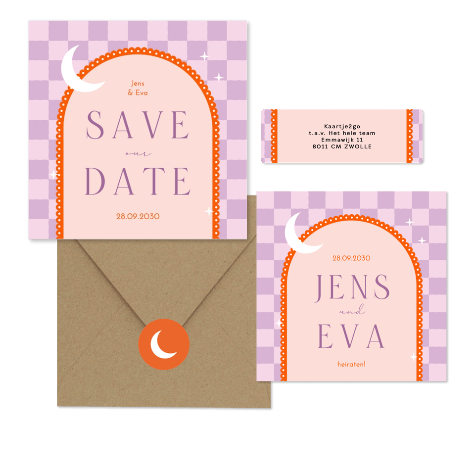 Hochzeit - Lila Karomuster mit Bogen