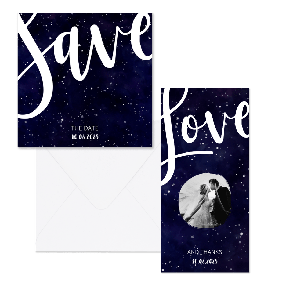 Hochzeitskartenset Galaxy Sternenhimmel