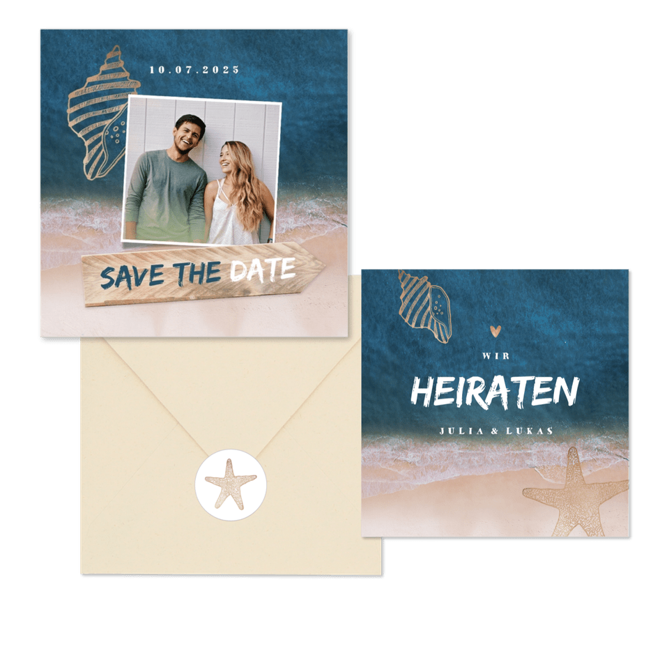 Hochzeitskartenset Strandhochzeit