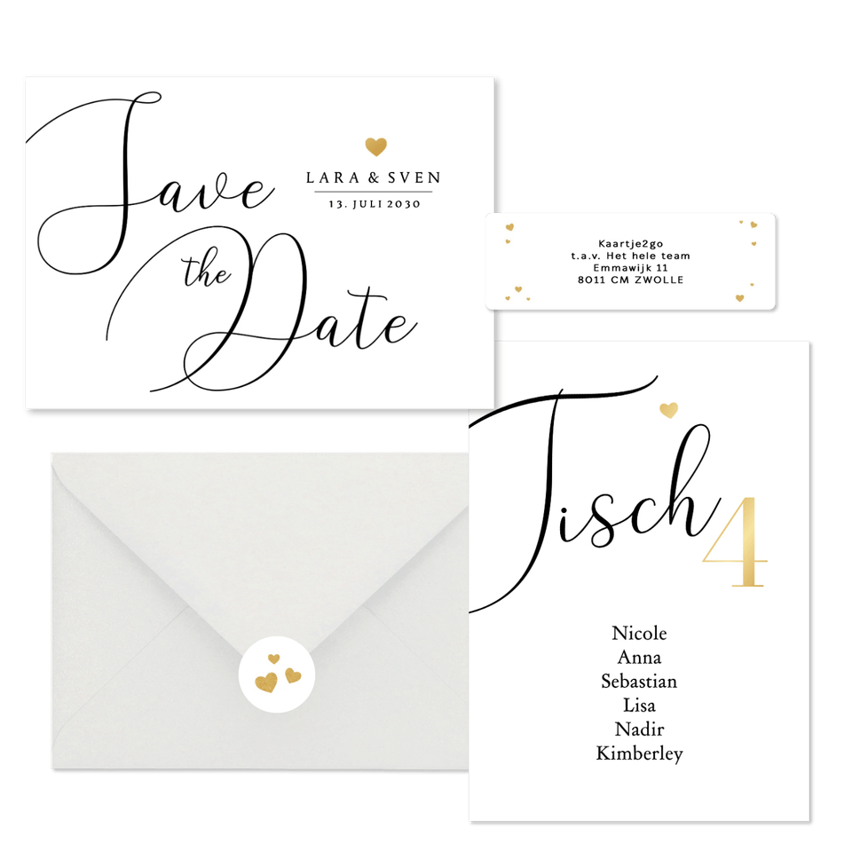 Hochzeit - Kalligrafie schwarz weiß schlicht