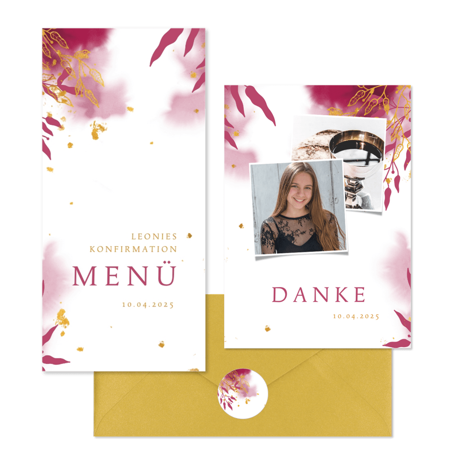 Konfirmation - Botanisch pink