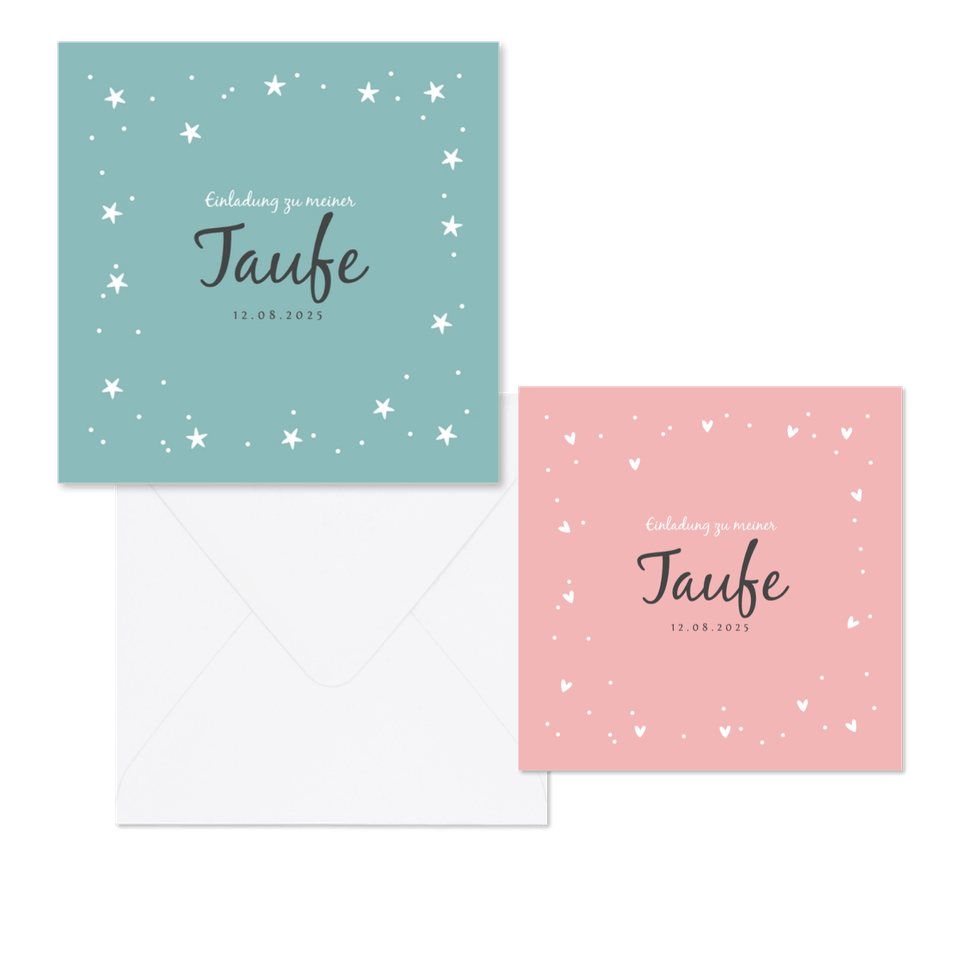 Taufe - Herzen & Sterne