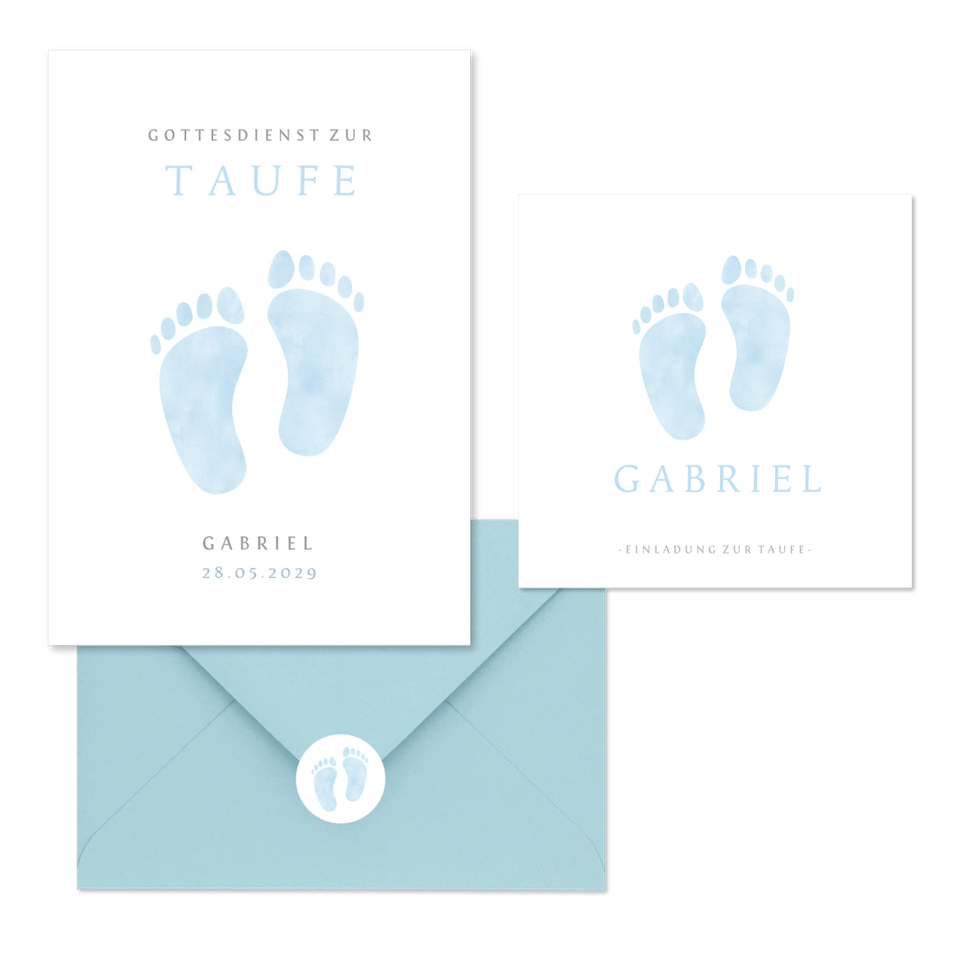 Taufe - Babyfüße blau