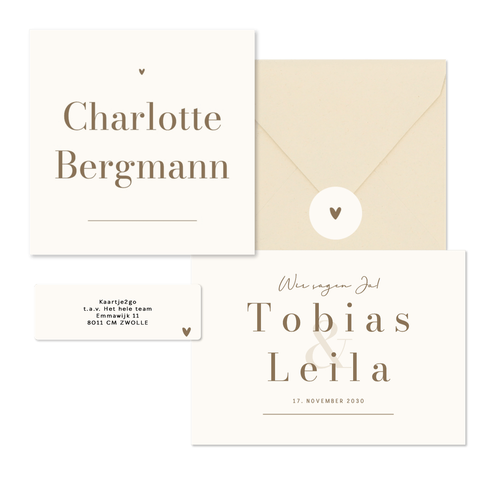 Hochzeit - Minimalistisch Ampersand Beige und Braun