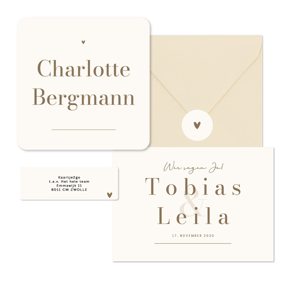 Hochzeit - Minimalistisch Ampersand Beige und Braun