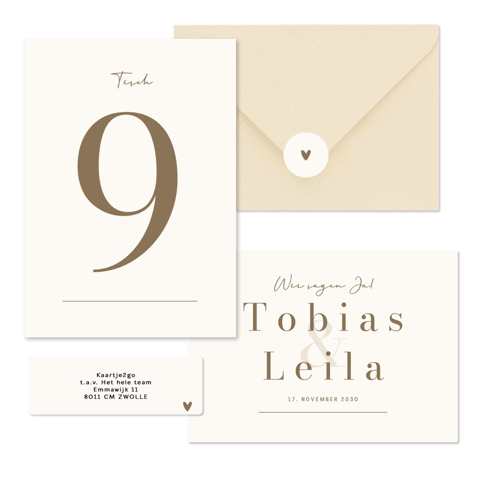 Hochzeit - Minimalistisch Ampersand Beige und Braun