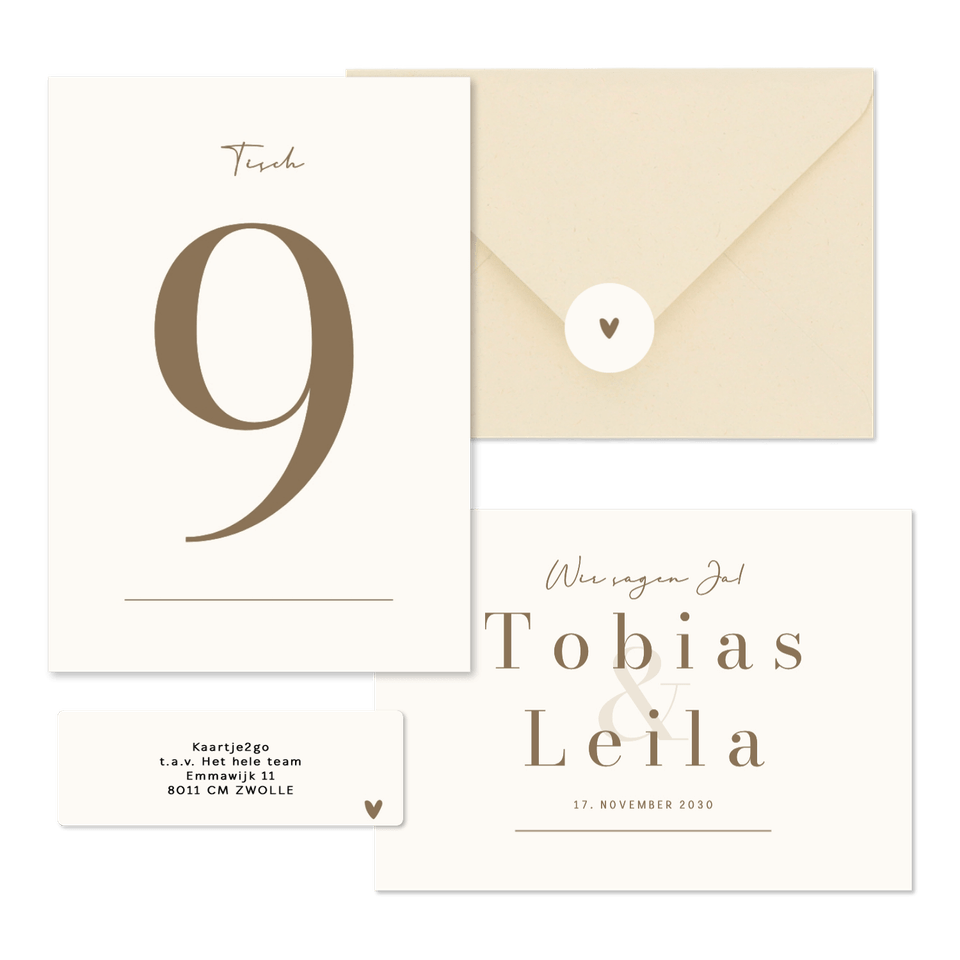 Hochzeit - Minimalistisch Ampersand Beige und Braun