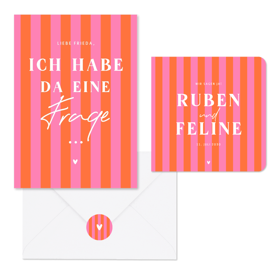 Hochzeit - Colorblocking Streifen rosa-orange