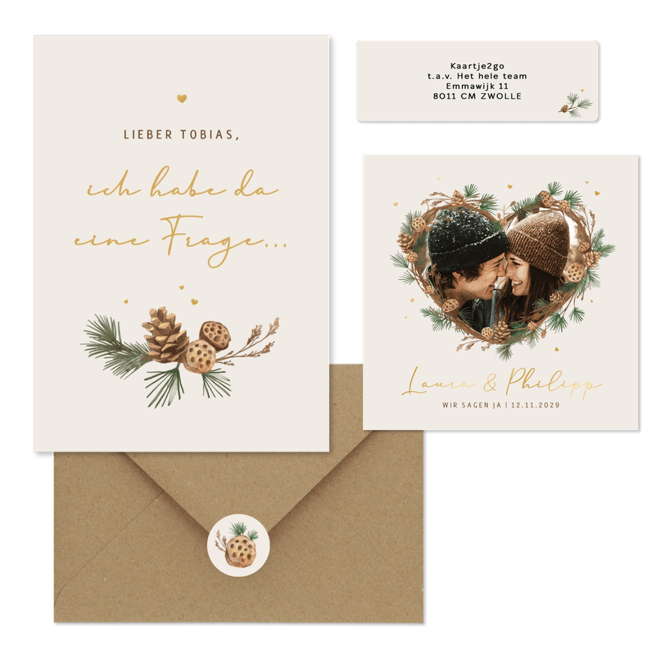 Hochzeit - Tannenzweige Herz Rahmen zur Winterhochzeit